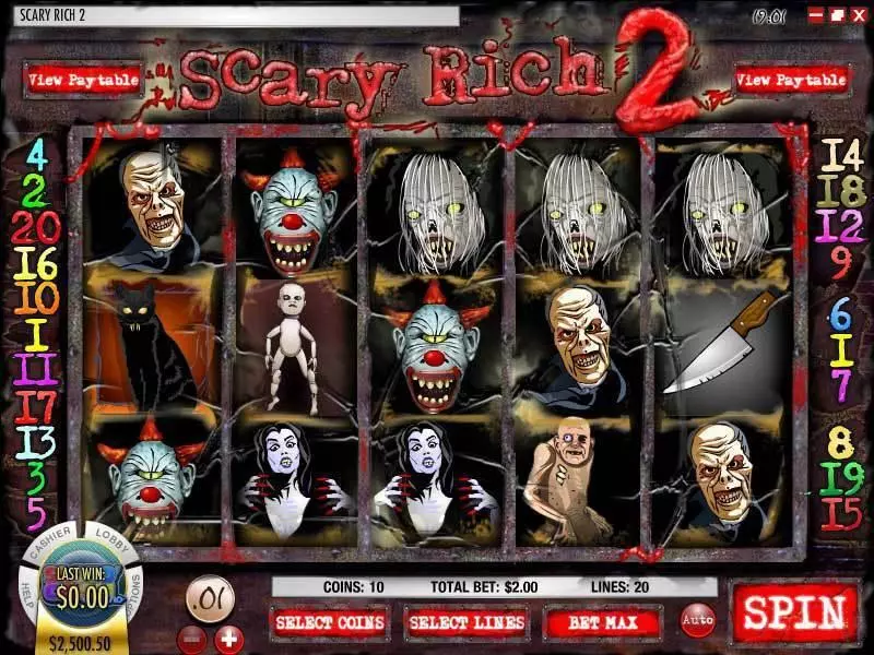 Scary Rich 2 Slots made by Rival - Main Screen Reels