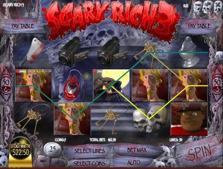 Scary Rich 3 Slots made by Rival - Main Screen Reels