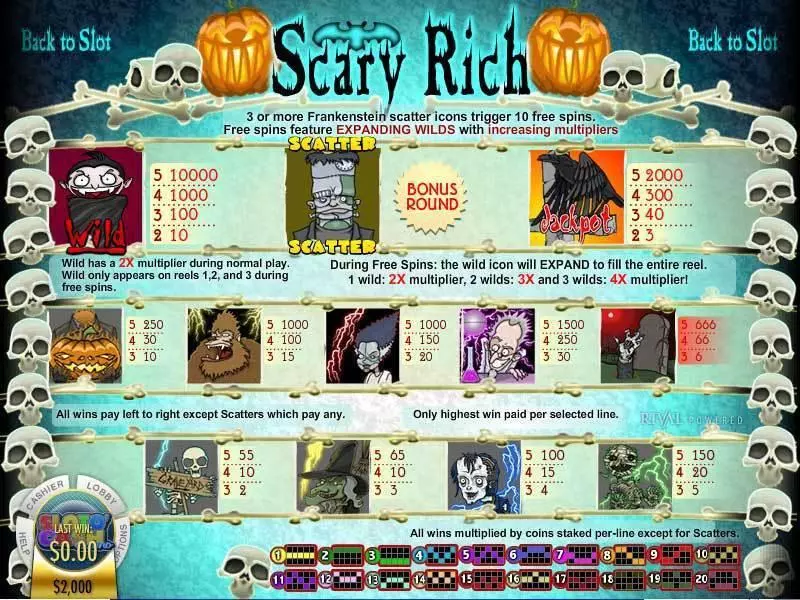 Scary Rich Slots made by Rival - Info and Rules