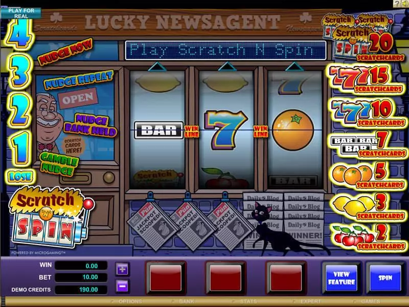 Scratch n Spin Slots made by Microgaming - Main Screen Reels