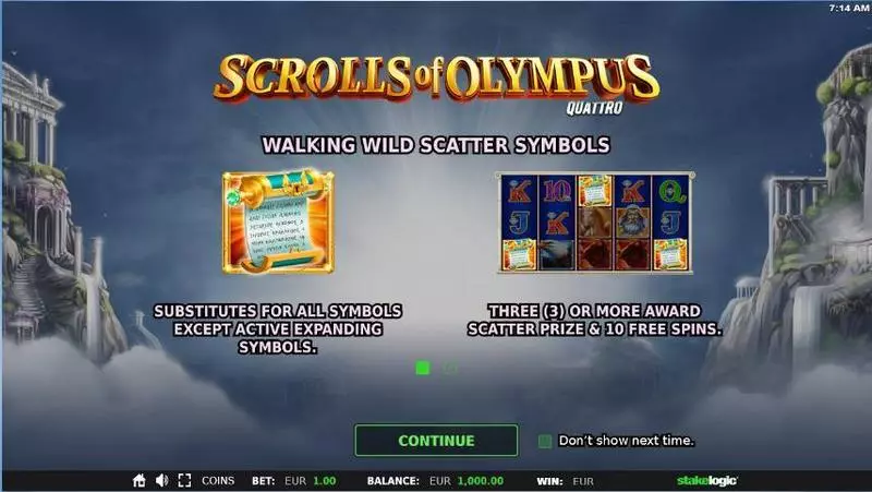 Scrolls of Olympus Slots made by StakeLogic - Info and Rules