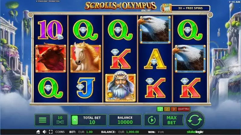 Scrolls of Olympus Slots made by StakeLogic - Main Screen Reels