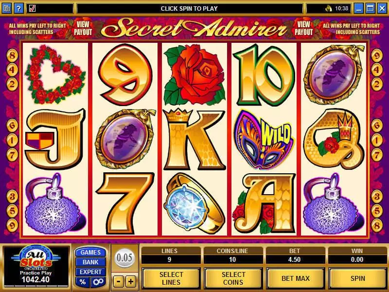 Secret Admirer Slots made by Microgaming - Main Screen Reels