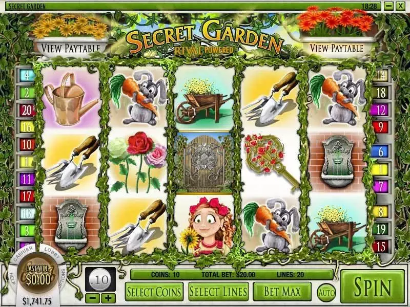 Secret Garden Slots made by Rival - Main Screen Reels