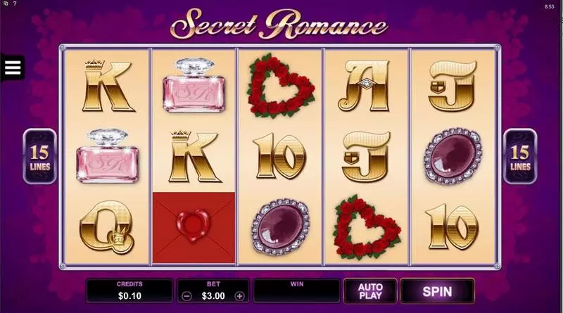 Secret Romance Slots made by Microgaming - Main Screen Reels