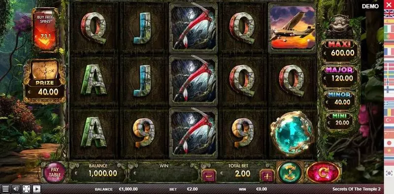 SECRETS OF THE TEMPLE 2 Slots made by Red Rake Gaming - Main Screen Reels