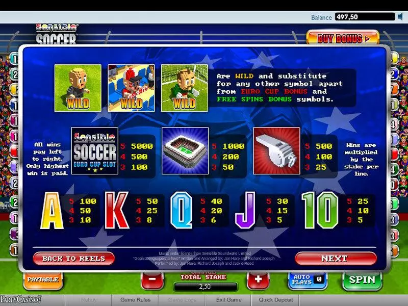 Sensible Soccer Slots made by bwin.party - Info and Rules
