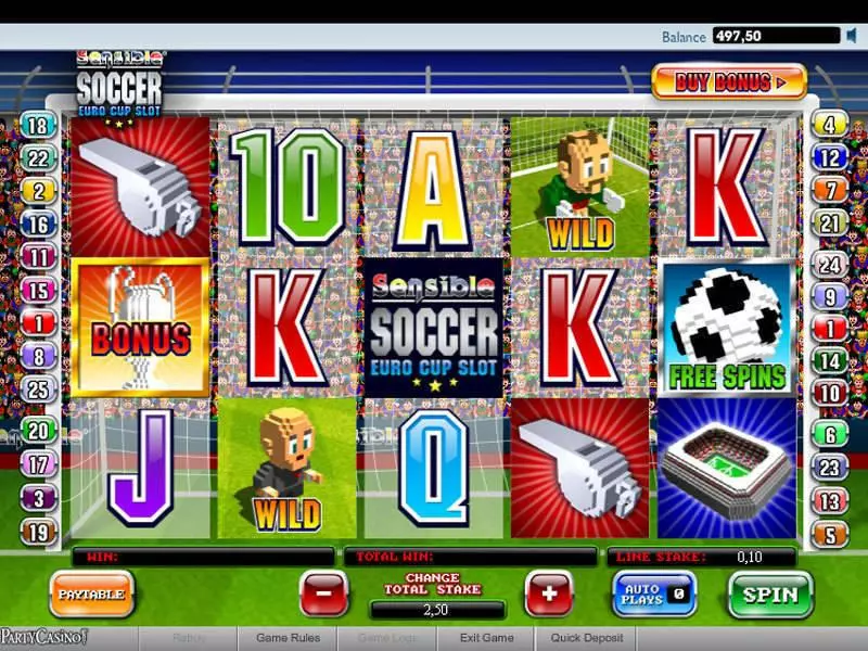 Sensible Soccer Slots made by bwin.party - Main Screen Reels