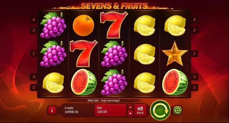 Sevens & Fruits Slots made by Playson - Main Screen Reels