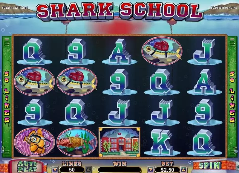 Shark School Slots made by RTG - Main Screen Reels