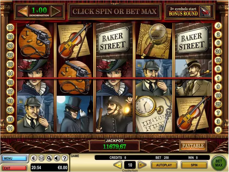 Sherlock Holmes Slots made by GTECH - Main Screen Reels