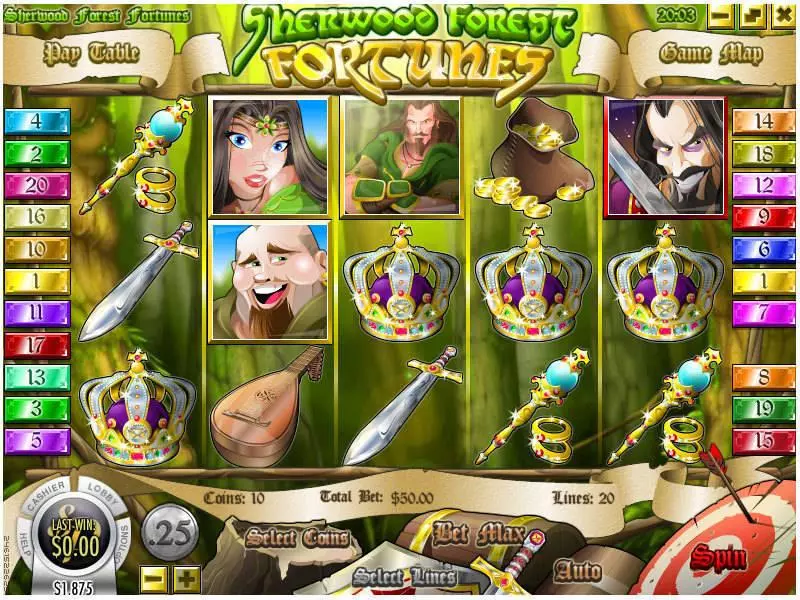 Sherwood Forest Fortunes Slots made by Rival - Main Screen Reels