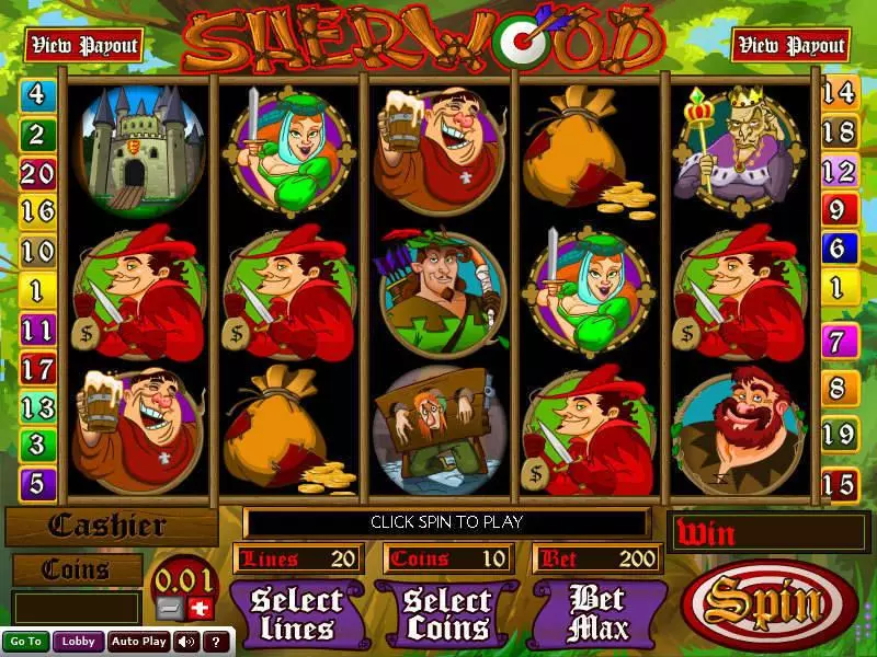 Sherwood Slots made by Wizard Gaming - Main Screen Reels