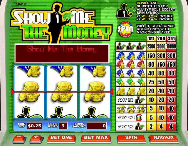 Show Me The Money Slots made by Leap Frog - Main Screen Reels