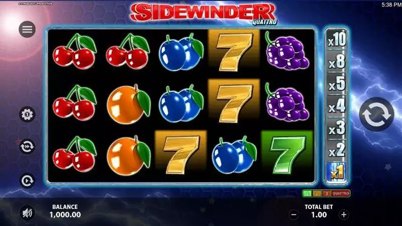 Sidewinder Quattro Slots made by StakeLogic - Main Screen Reels