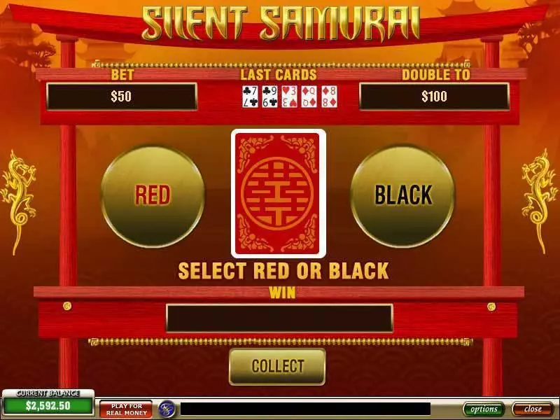 Silent Samurai Slots made by PlayTech - Gamble Screen