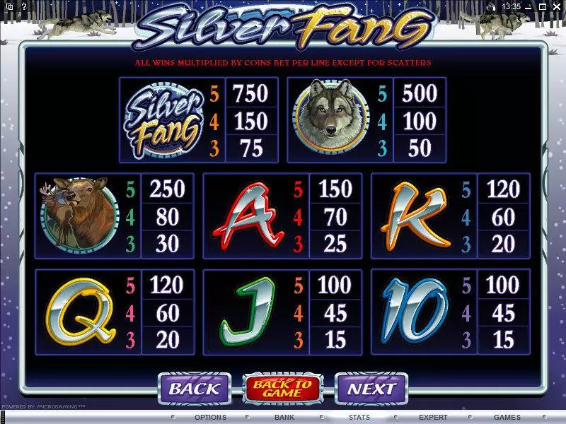Silver Fang Slots made by Microgaming - Info and Rules
