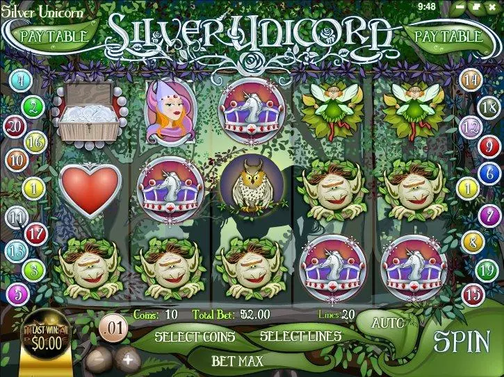 Silver Unicorn Slots made by Rival - Main Screen Reels