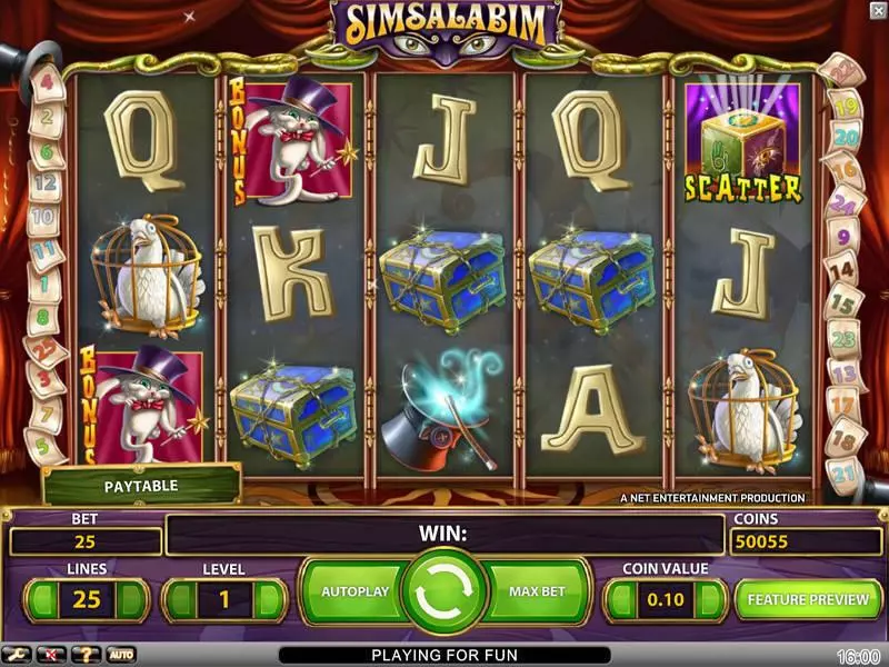 Simsalabim Slots made by NetEnt - Main Screen Reels
