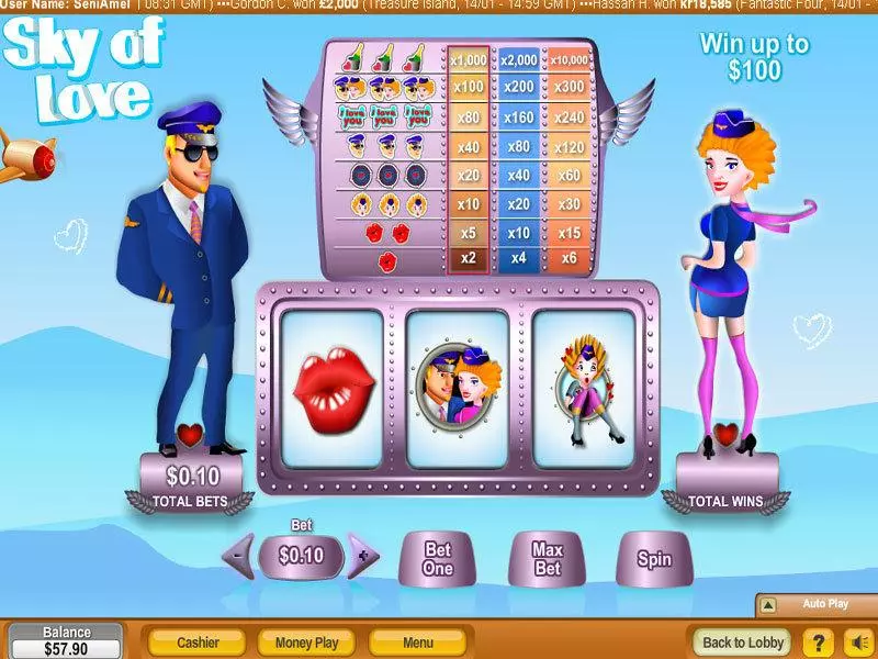 Sky Of Love Slots made by NeoGames - Main Screen Reels
