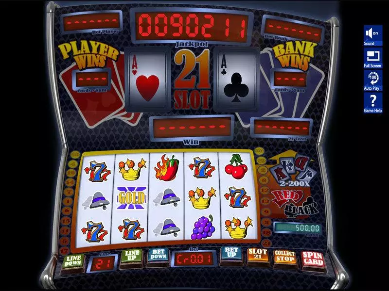 Slot 21 Slots made by Slotland Software - Main Screen Reels