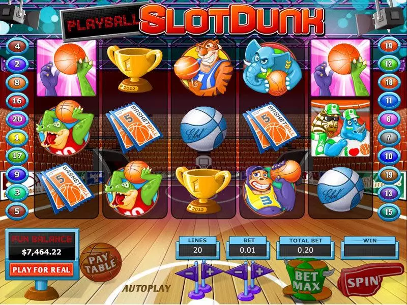 Slot Dunk Slots made by Topgame - Main Screen Reels