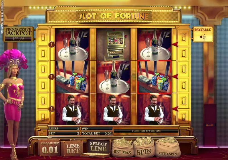 Slot of Fortune Slots made by Sheriff Gaming - Main Screen Reels