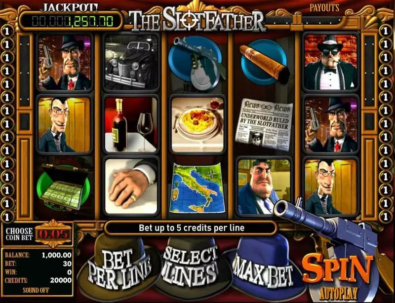 Slotfather Slots made by BetSoft - Main Screen Reels