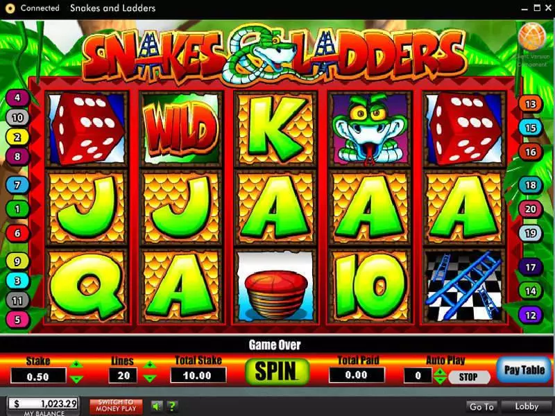 Snakes and Ladders Slots made by 888 - Main Screen Reels
