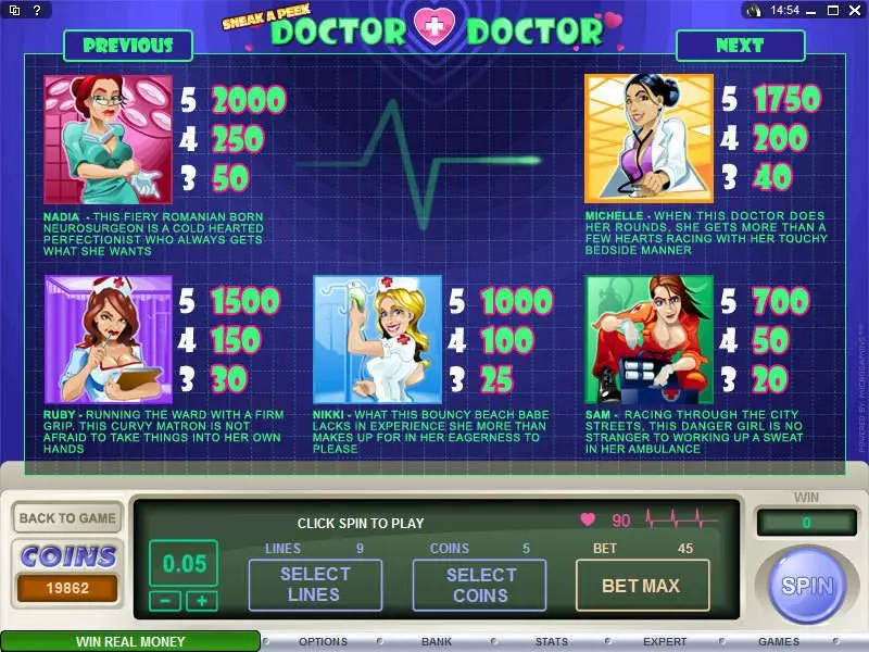 Sneak a Peek - Doctor Doctor Slots made by Microgaming - Info and Rules