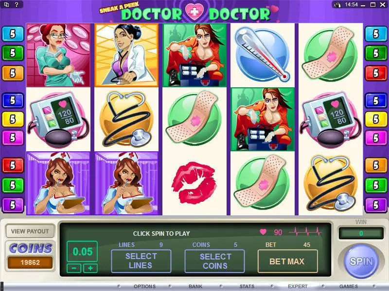 Sneak a Peek - Doctor Doctor Slots made by Microgaming - Main Screen Reels