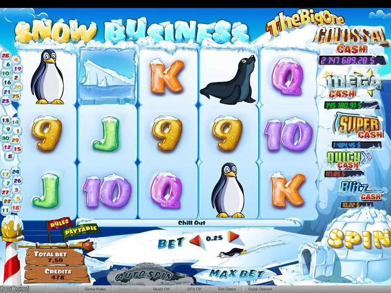 Snow Business Slots made by bwin.party - Main Screen Reels