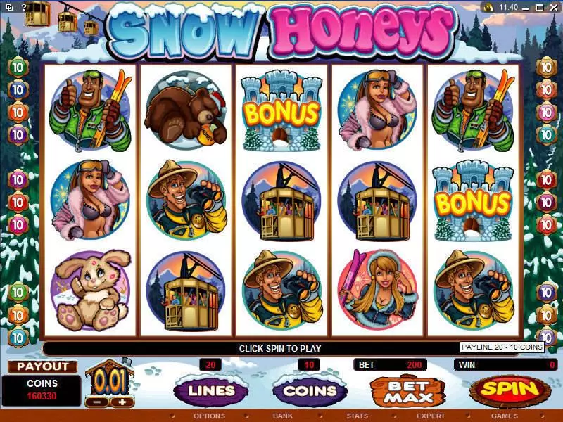 Snow Honeys Slots made by Microgaming - Main Screen Reels