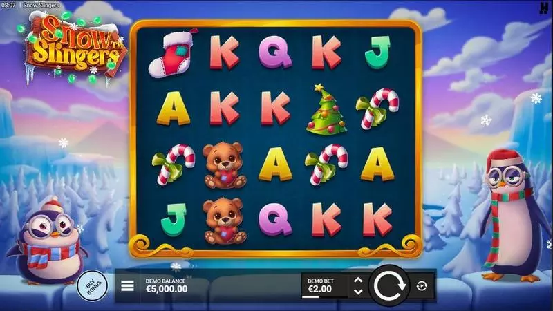 Snow Slinger Slots made by Hacksaw Gaming - Main Screen Reels