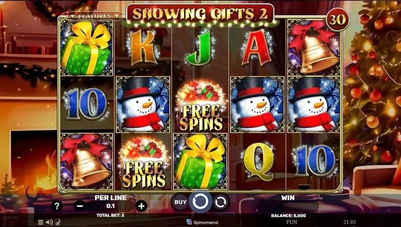 Snowing Gifts 2 Slots made by Spinomenal - Main Screen Reels