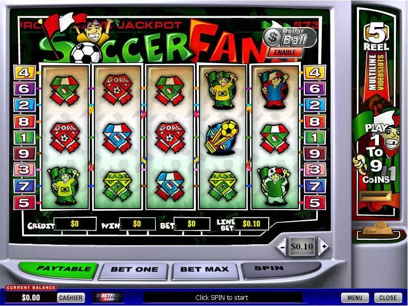 Soccer Fans Slots made by PlayTech - Main Screen Reels