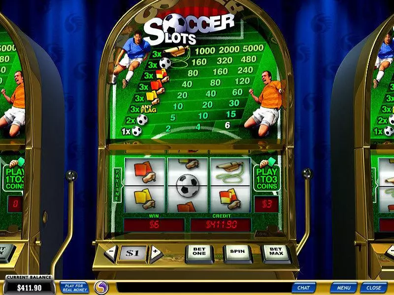 Soccer Slots made by PlayTech - Main Screen Reels