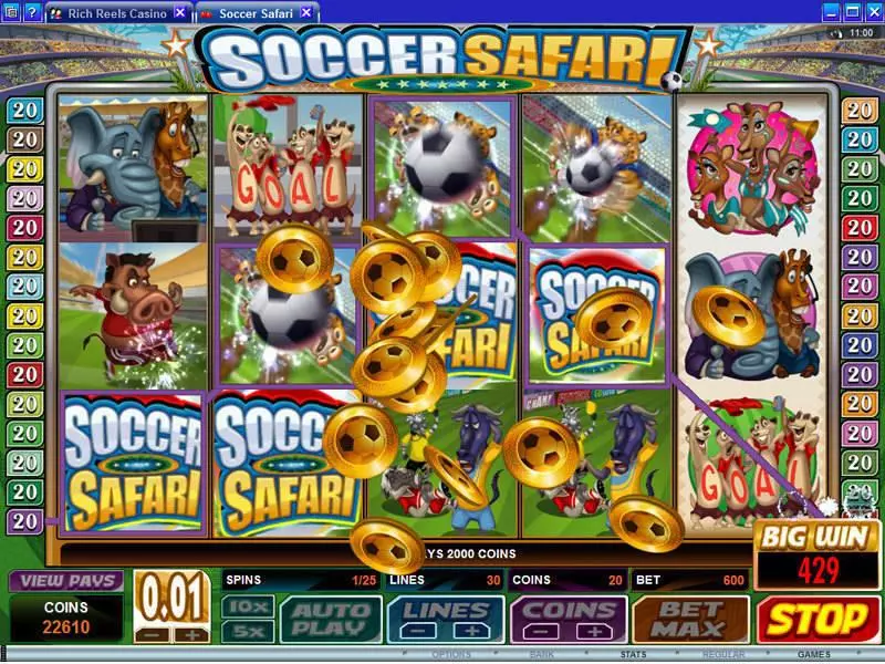 Soccer Safari Slots made by Microgaming - Bonus 1