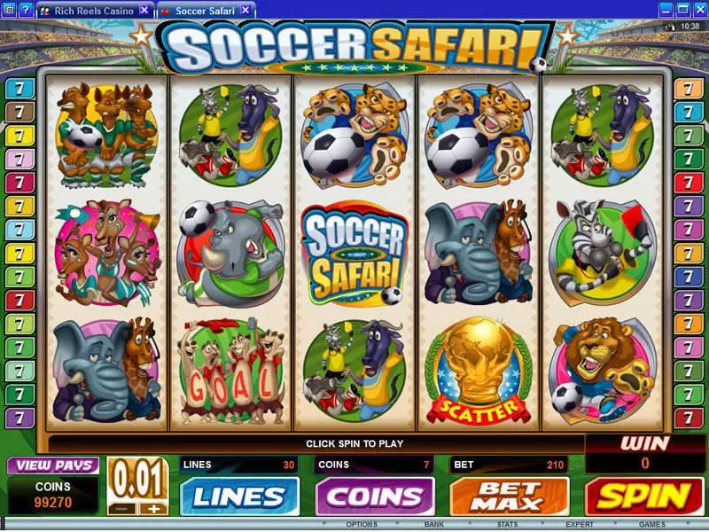 Soccer Safari Slots made by Microgaming - Main Screen Reels