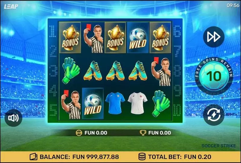 Soccer Strike Slots made by Leap Gaming - Main Screen Reels