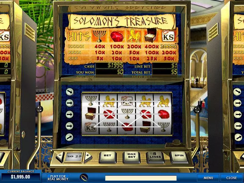 Solomon's Treasure Slots made by PlayTech - Main Screen Reels