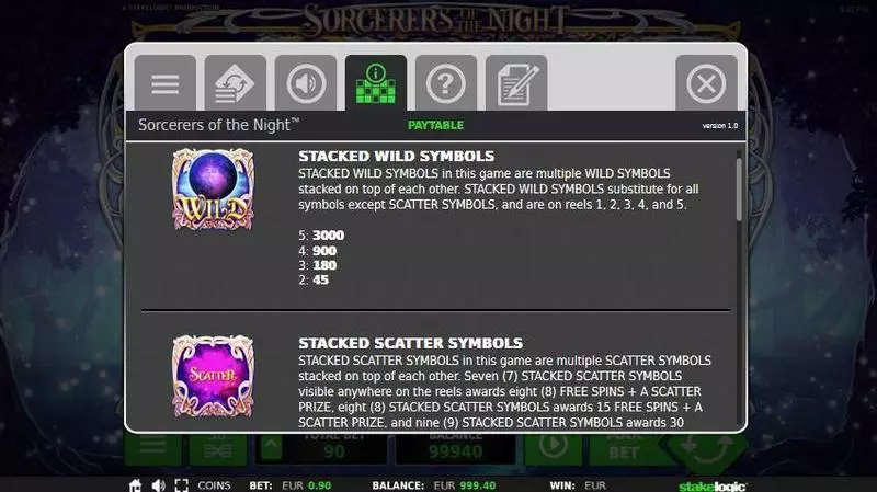 Sorcerers of the Night Slots made by StakeLogic - Bonus 1
