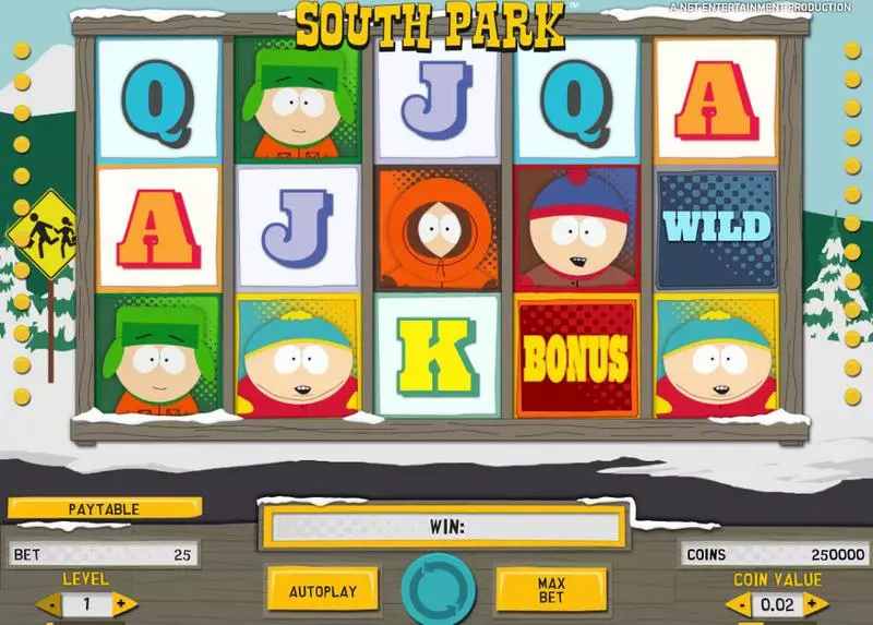 South Park Slots made by NetEnt - Main Screen Reels