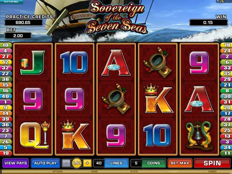 Sovereign of the Seven Seas Slots made by Microgaming - Main Screen Reels