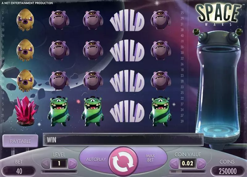 Space Wars Slots made by NetEnt - Main Screen Reels