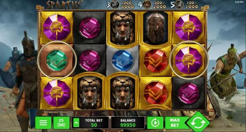 Spartus Slots made by StakeLogic - Main Screen Reels