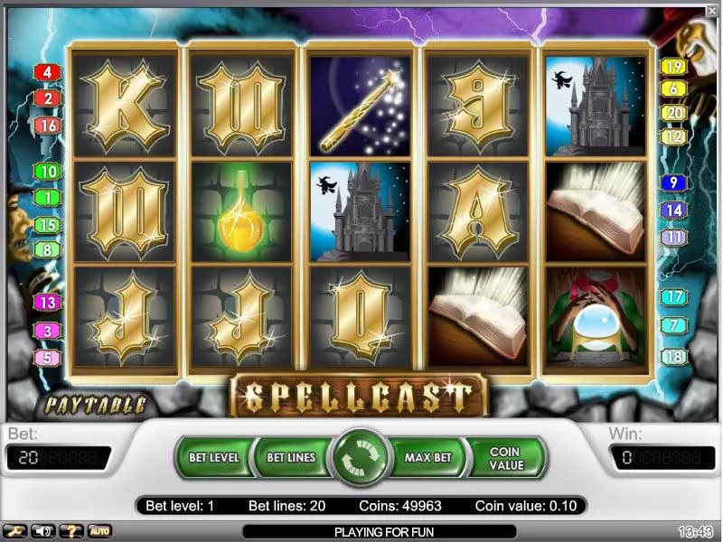 Spellcast Slots made by NetEnt - Main Screen Reels