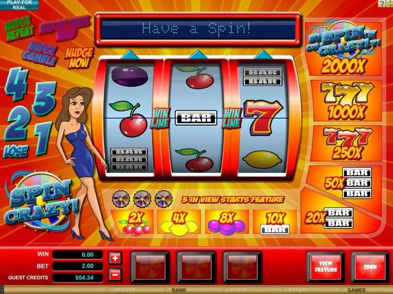 Spin Crazy Slots made by Microgaming - Main Screen Reels