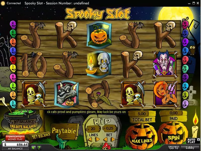 Spooky Slots made by 888 - Main Screen Reels
