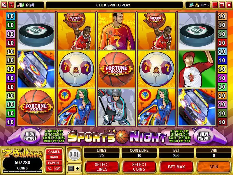 Sports Night Slots made by Microgaming - Main Screen Reels